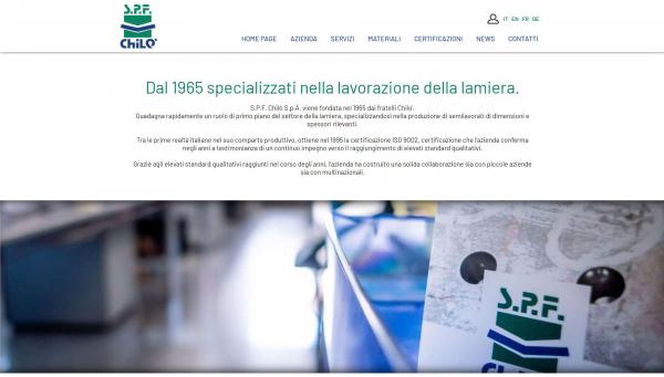 Esempio sezione azienda con paragrafi effetto parallax