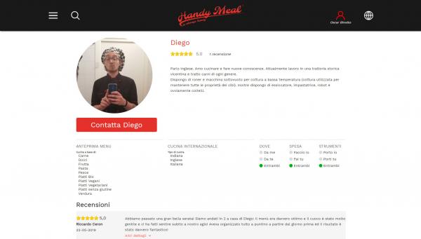 Dettaglio scheda cuoco con recensioni